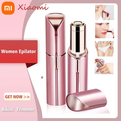 Xiaomi Portable Lipstick Shaped Women Electric Epilator Eyebrow Trimmer Painless Facial Hair Removal Shaver Small Epilator 2024