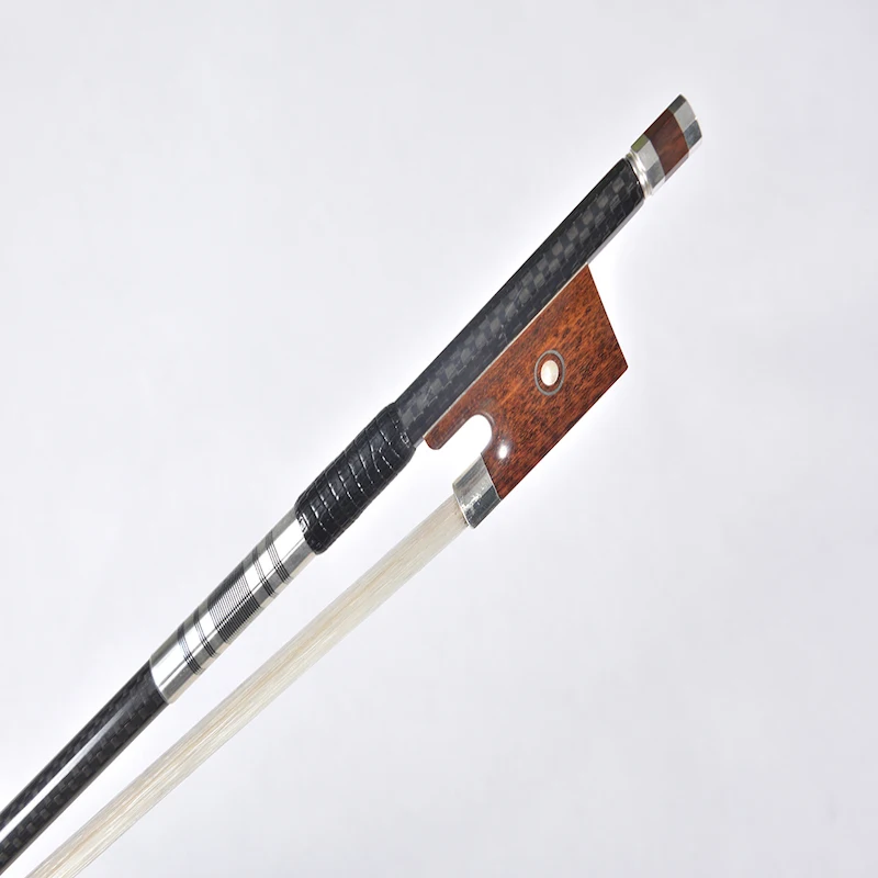 

Carbon Fiber Weave Natural Horse Hair Snake Wood Frog Violin Bow 4/4 3/4 1/2 1/4