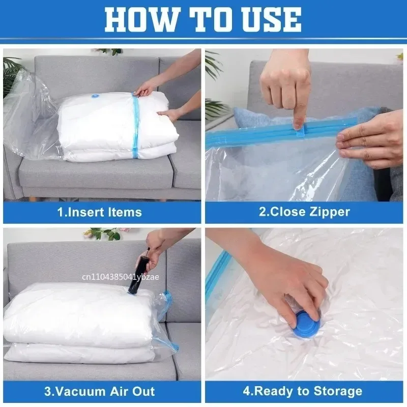 5/10PCS Vacuum Storage Bags - Space Saving for Clothes & Bedding, Vacuum Seal Packets, Folding Compressed Organizer Bags gallery 2