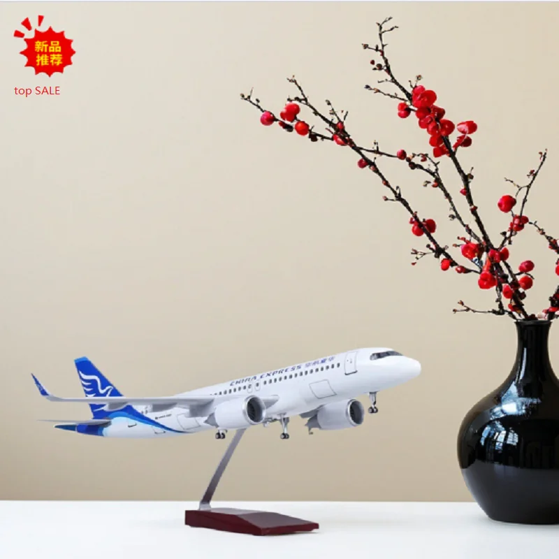 

47cm Model Of Airbus 320 plane Airlines airplane A320 With Lights and Wheels &Base Resin Aircraft Model Home Collection Gifts
