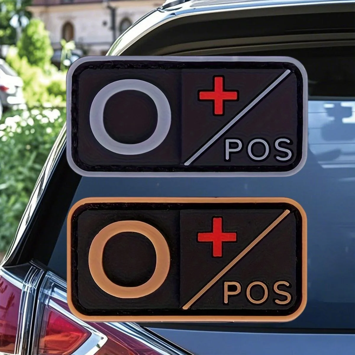 O Positive Blood Type Racing Decals 2PCS Orange Gray Vinyl Stickers Waterproof Motorcycle Tank Helmet Side Panel Custom Decor