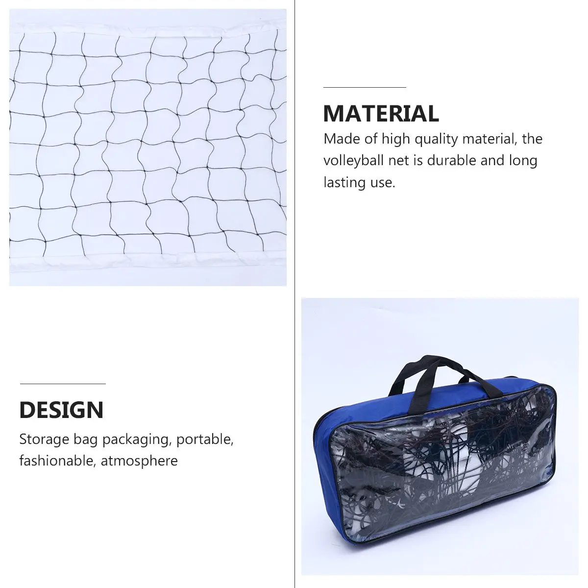 Portable Beach Volleyball Net Set UV Resistant Strong Mesh Lightweight Outdoor Sports Training Equipment