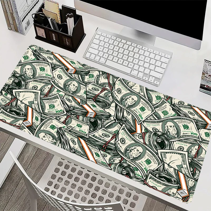 Mouse Pad Dollar Bills E-sports Players Mousepad Gamer Keyboard Pad 90x40cm Office Computer Mouse Mat USD Print Rubber Desk Mat