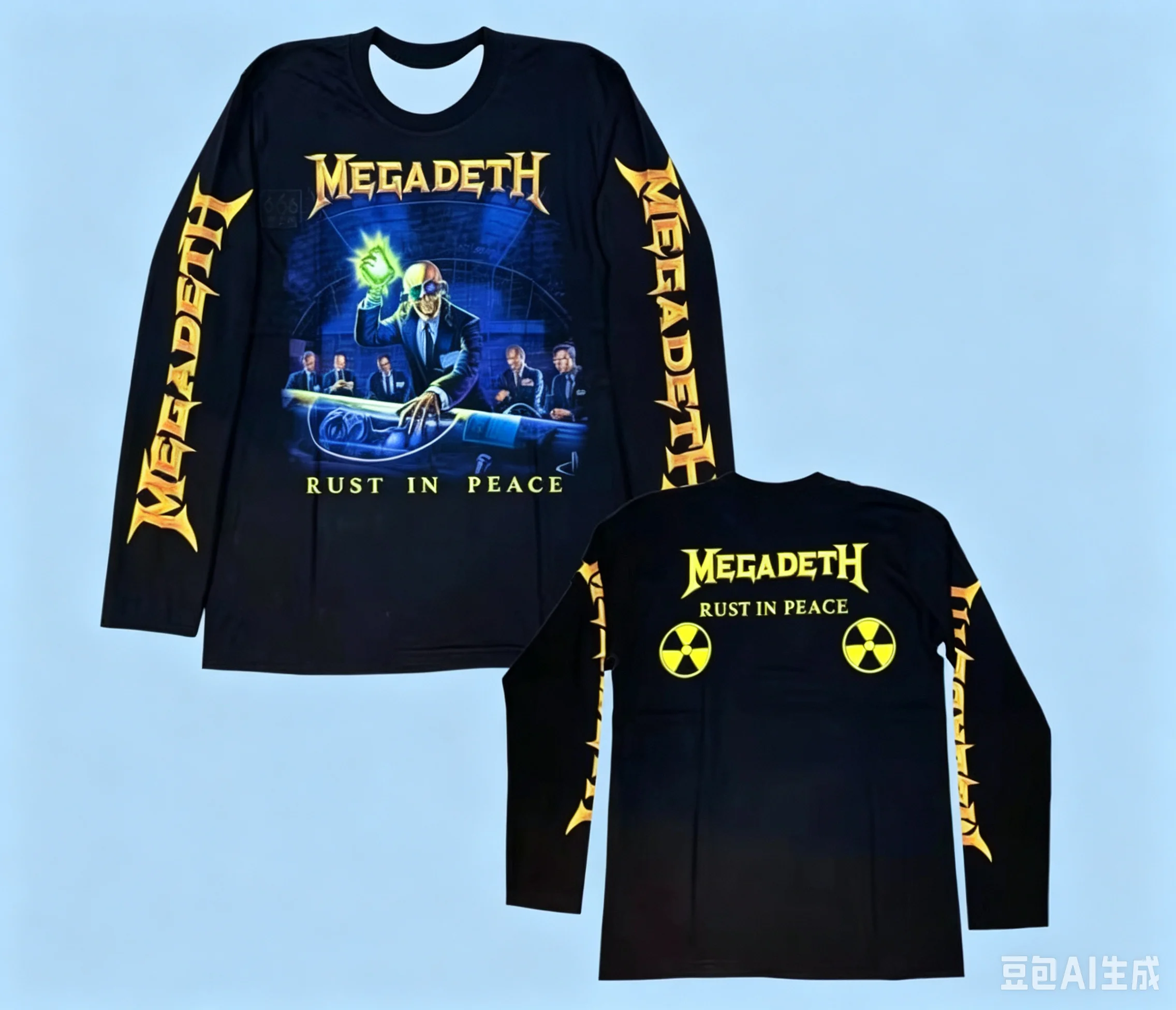 Camisetas de Manga Larga de la Banda de Thrash Metal Negra Megadeth, Sudadera con Capucha Manowar, Ropa Gótica, Oculta, Satánica, Unisex, Artículos de Rock