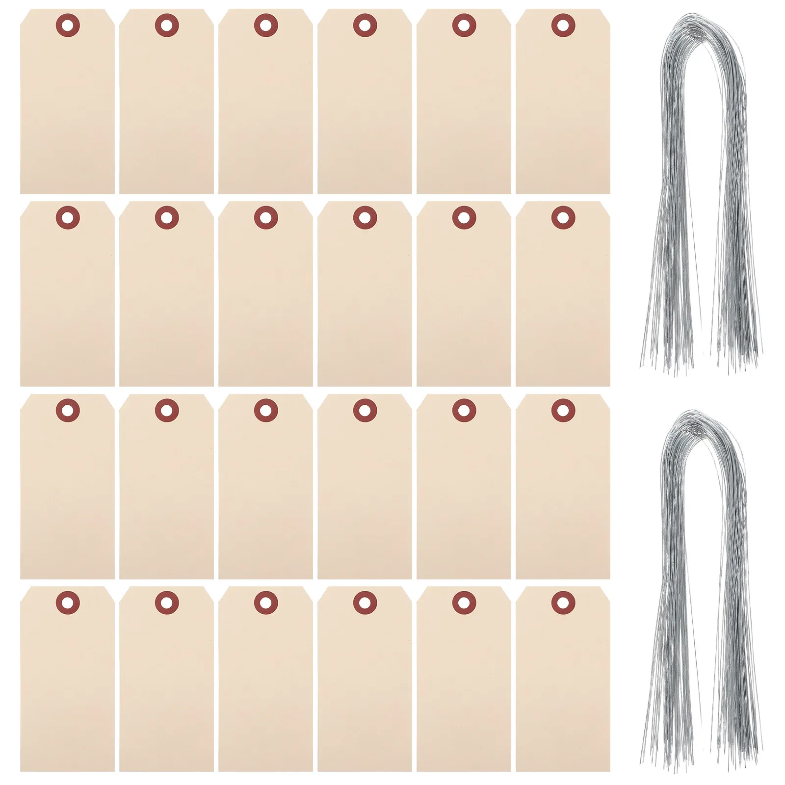 

50Pcs Manila Tags for Packaging Shipping Blank Wire Labels with Iron Wires Sturdy Safe Material Multipurpose Lightweight