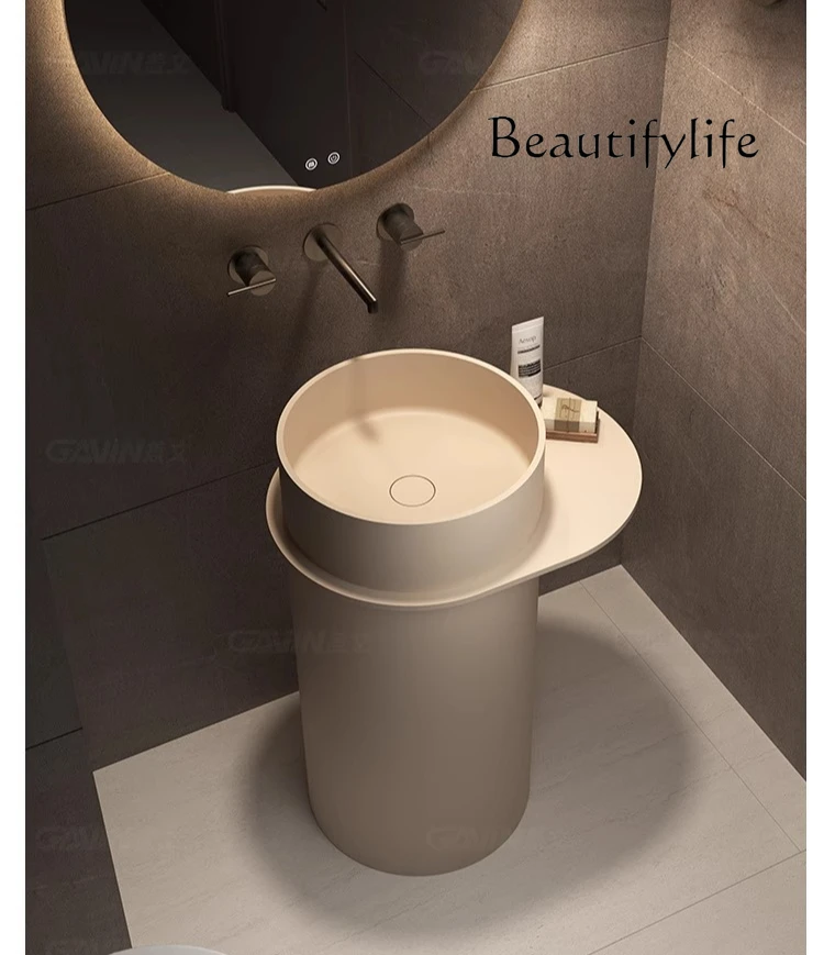 

Artificial stone column basin household bathroom countertop integrated floor bed and breakfast washing hand basin