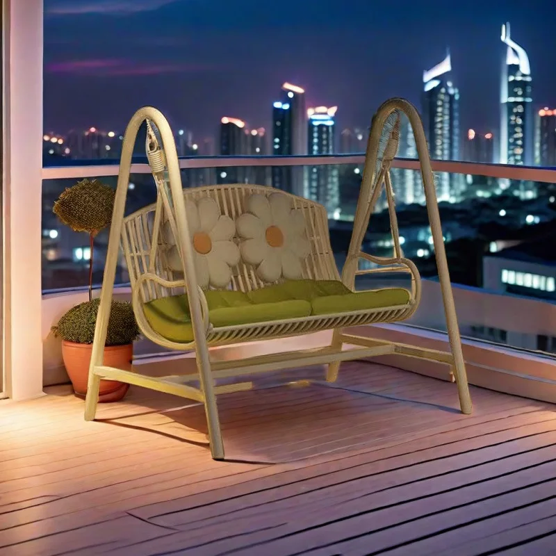 أرجوحة خارجية للشرفة غير رسمية للبالغين مستلقًا كرسيًا معلقًا مزدوجًا لغرفة النوم الداخلية كرسي هزاز أرجوحة للفناء