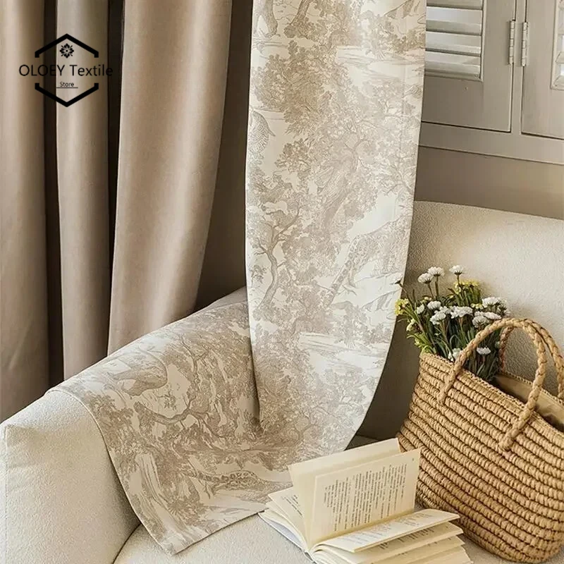 

Blackout Curtain for Living Room Dining Thicken Decor Fengrui Chenille American Animal Jungle Patchwork Luxury Thermal Insulated