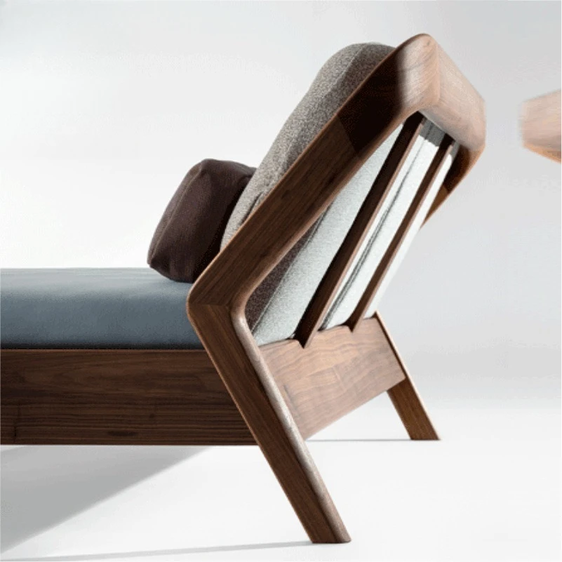 

Customizable Nordic Solid Wood Simple Double Bed