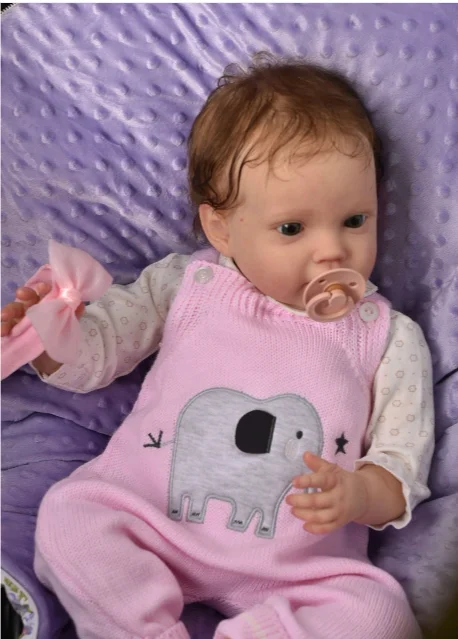 EGO 24inch Reborn Doll Lottie Newborn Baby Size Short Hair Painted Finished