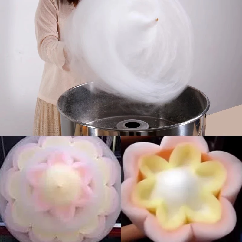 ماكينة غاز كهربائية لحلوى القطن التجارية من الفولاذ المقاوم للصدأ ماكينة صنع خيط السكر القطني الكهربائية ماكينة صنع الحلوى القطنية ذاتية الصنع