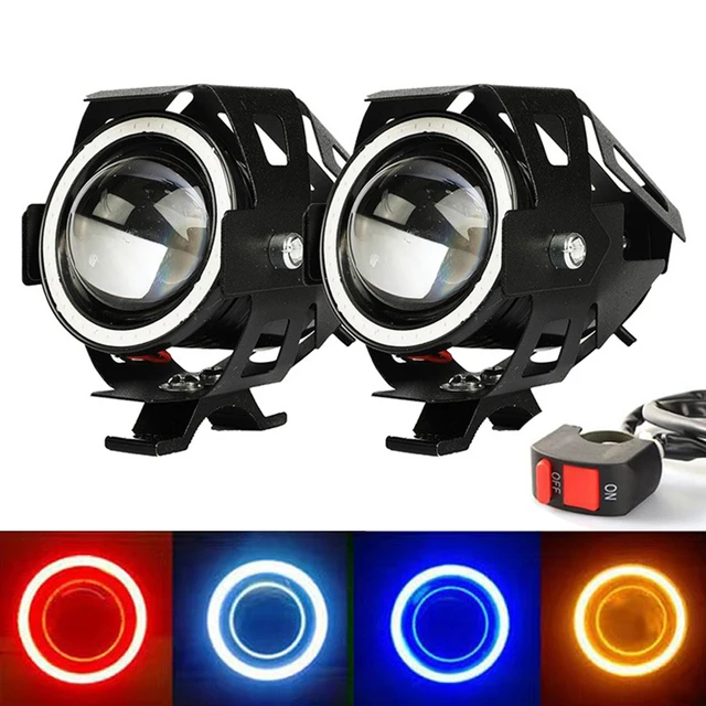 Reflektory motocyklowe lampa pomocnicza U7 reflektor led 12V DRL dla TIGER 1200 EXPLORER TIGER anioł oko światło przeciwmgielne projektor silnik