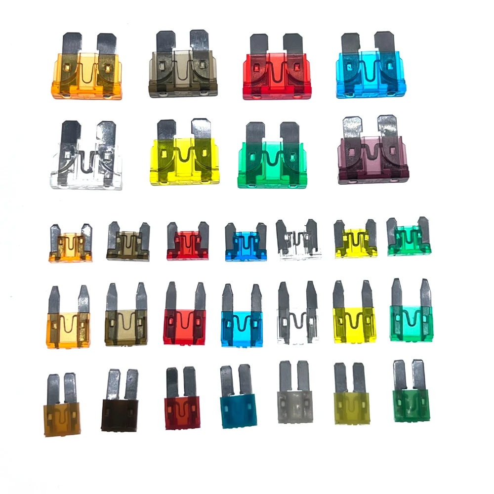 

100PCS Standard Blade Fuse for Car-32V Auto Mini Micro Micro2 Fuse Assorted Kit 1A 2A 3A 5A 7.5A 10A 15A 25A 30A 35A 40A