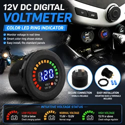 12 V moto auto LED Display digitale voltmetro tensione impermeabile Volt Meter Gauge moto auto barche ATV UTV camper