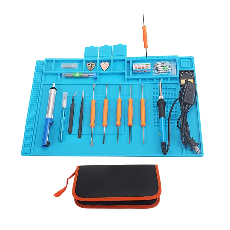 Musical Instrument Repair Kit Anti-Static Insulation Silicone Soldering Mat Heat-Resistant Magnetic Welding Pad For Musical Inst