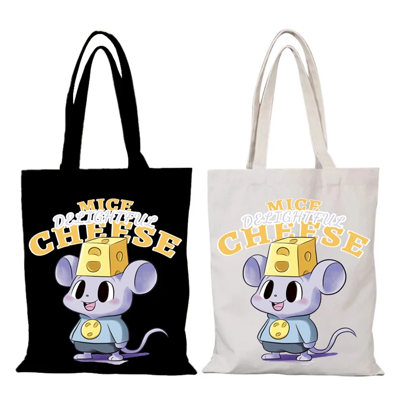 Cute Eco Bag Character Leisure Women's Shopping Bag Cloth Bags New Handbags Tote Shopper Beach Canvas Handbag Shoulder Foldable