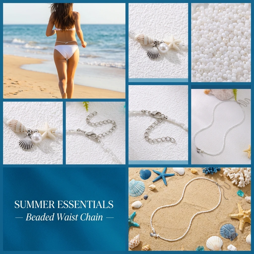 سلسلة خصر بوهيمية على شكل صدف  - مراجعة Body Jewelry Charms وسعره