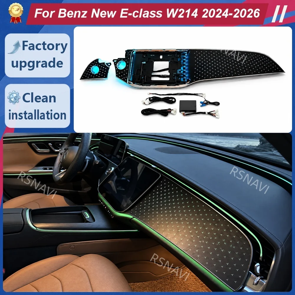 Starlight Ambient Lighting Dashboard Panel Assembly for Mercedes-Benz E-Class W214 2024-2026, Interior Trim Retrofit Accessories