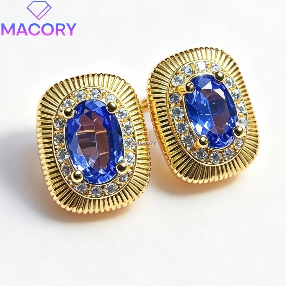Natural Tanzanite Stud Earrings s925 Sterling Silver beautifully designed in a vintage fashion style suitable for Christmas