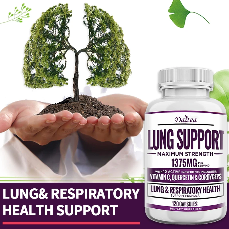 Lung Support Supplements - Detoxify The Lungs, Promote Oxygen Circulation, Support The Bronchial and Respiratory System