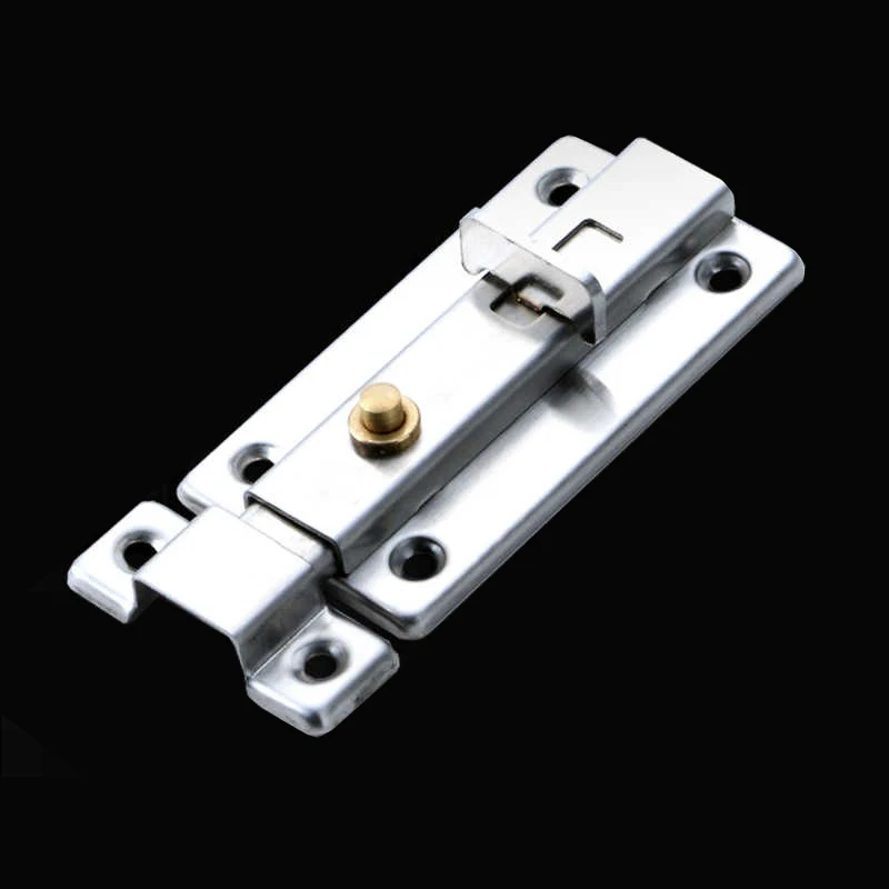 1PCS Stainless Steel Bolt Door Latch Automatic Spring Door Latch Bathroom Anti-theft Door Latch Automatic Spring Square Pin