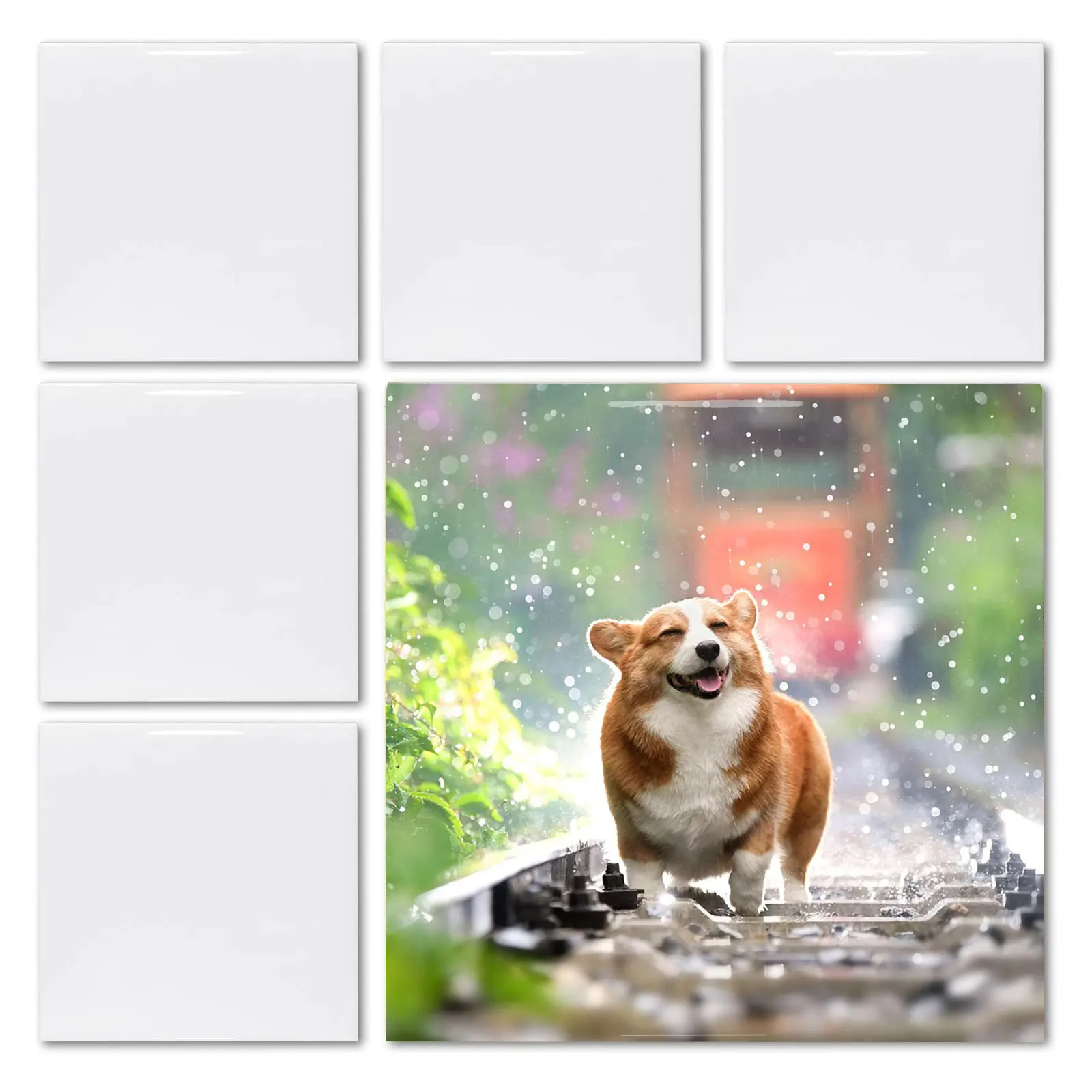 

20pcs 4" x 4" Sublimation Blank White Square Glossy Tile Dye Heat Transfer Thermal Craft Custom