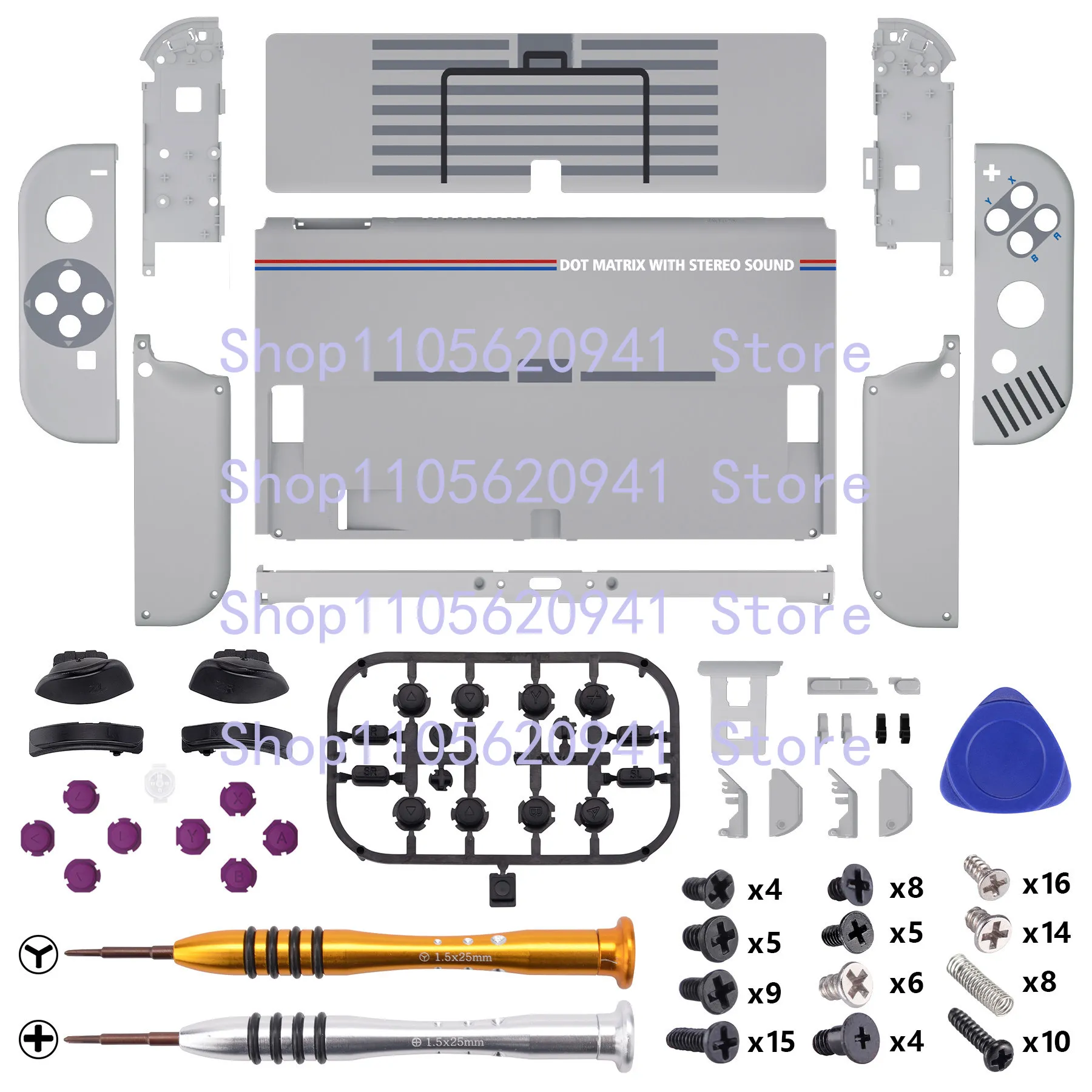 HHH  For Nintendo Switch OLED JoyCon Full Replacement Shell DIY Kit With Screwdriver Tools    （Excluding the mainframe）