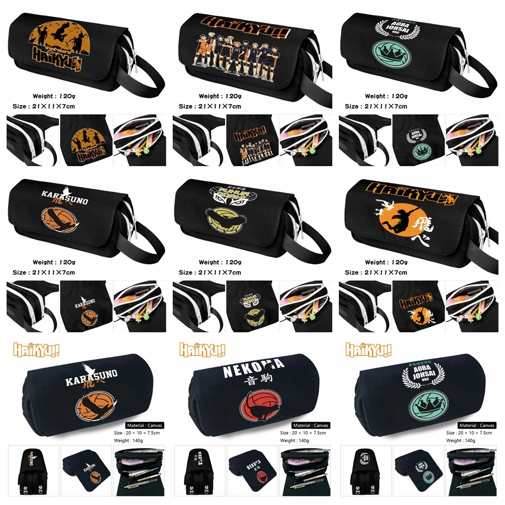 Anime Haikyu!! Trousse à crayons de dessin animé Anime, trousse à cosmétiques de maquillage, sacs à rabat multifonctions pour étudiants, cadeau