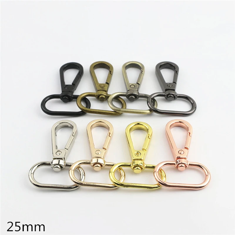 1pcs Metal Snap Hook Swivel Eye Trigger Clip Clasp Oval Ring Colorful for Leather Craft Bag Strap Belt Webbing 16/19/25/32/38mm