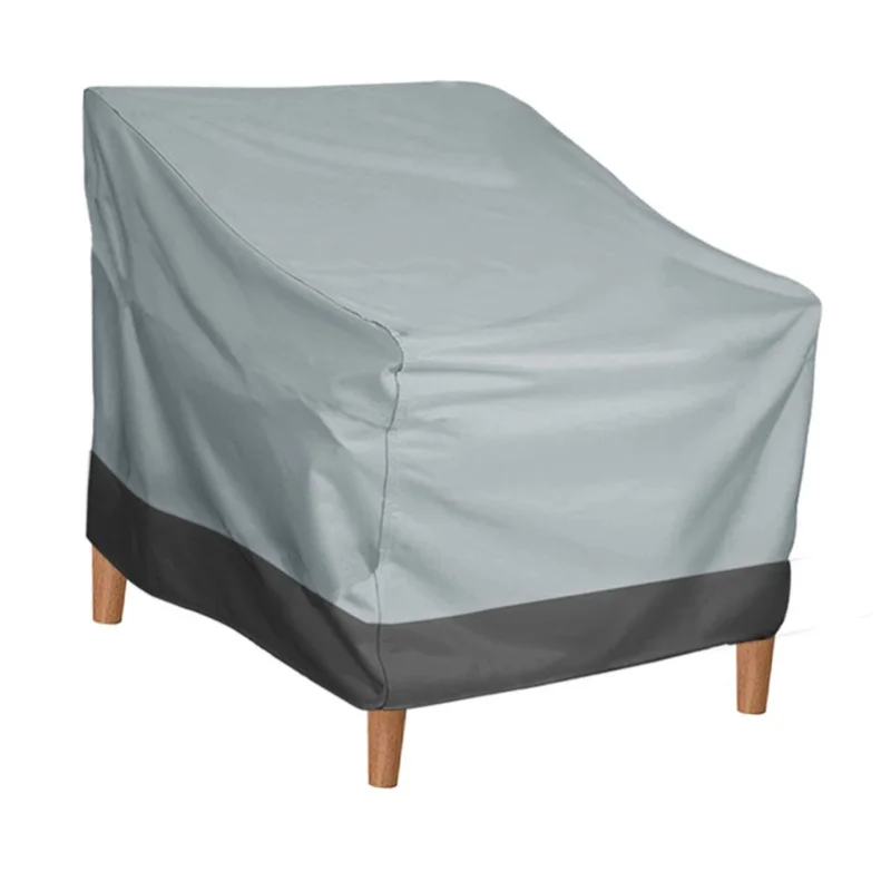 Patio Chair Cover Oxford Cloth Water Resistant Silver Coating Outdoor Furniture Cover For Home Lawn Patio Garden Grey Black 190T