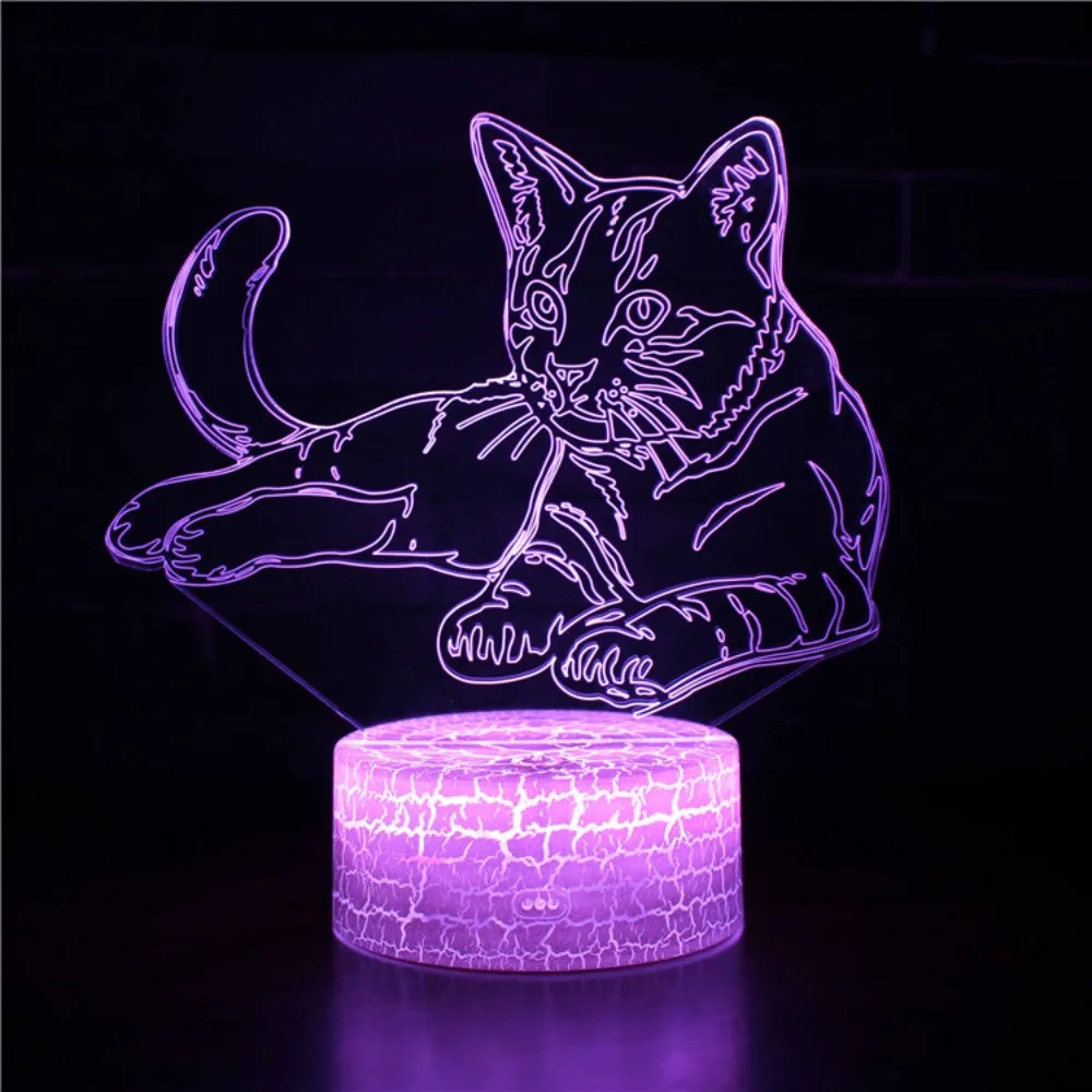 Nighdn Cat Night Light for Kids 3D Optical Illusion Lamp Cat Gifts for Women Teens Boys Girls Bedroom Bedside Lamp Decoration