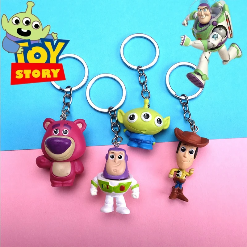 

Disney Cartoon Toy Story Keychain Anime Buzz Lightyear Alien Lotso Creative Accessories Key Chain Pendant Doll Toys Kids Gifts