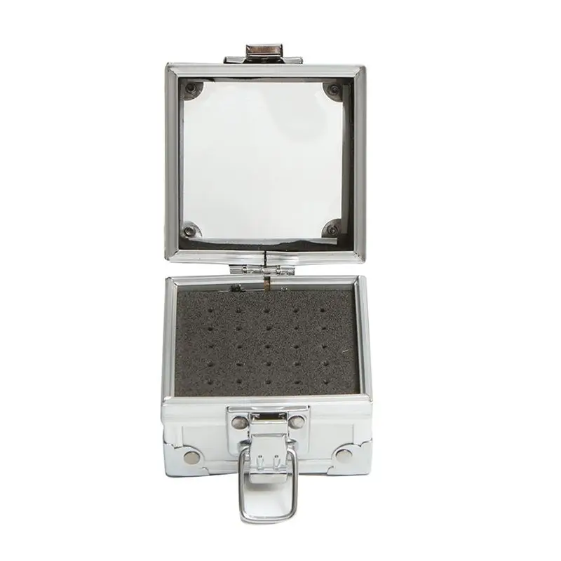 25 Holes Nail Drill Grinding Bit Holder Box Display Storage Container Nail Polishing Head Stand Metal Organizer Case-A74P view 5
