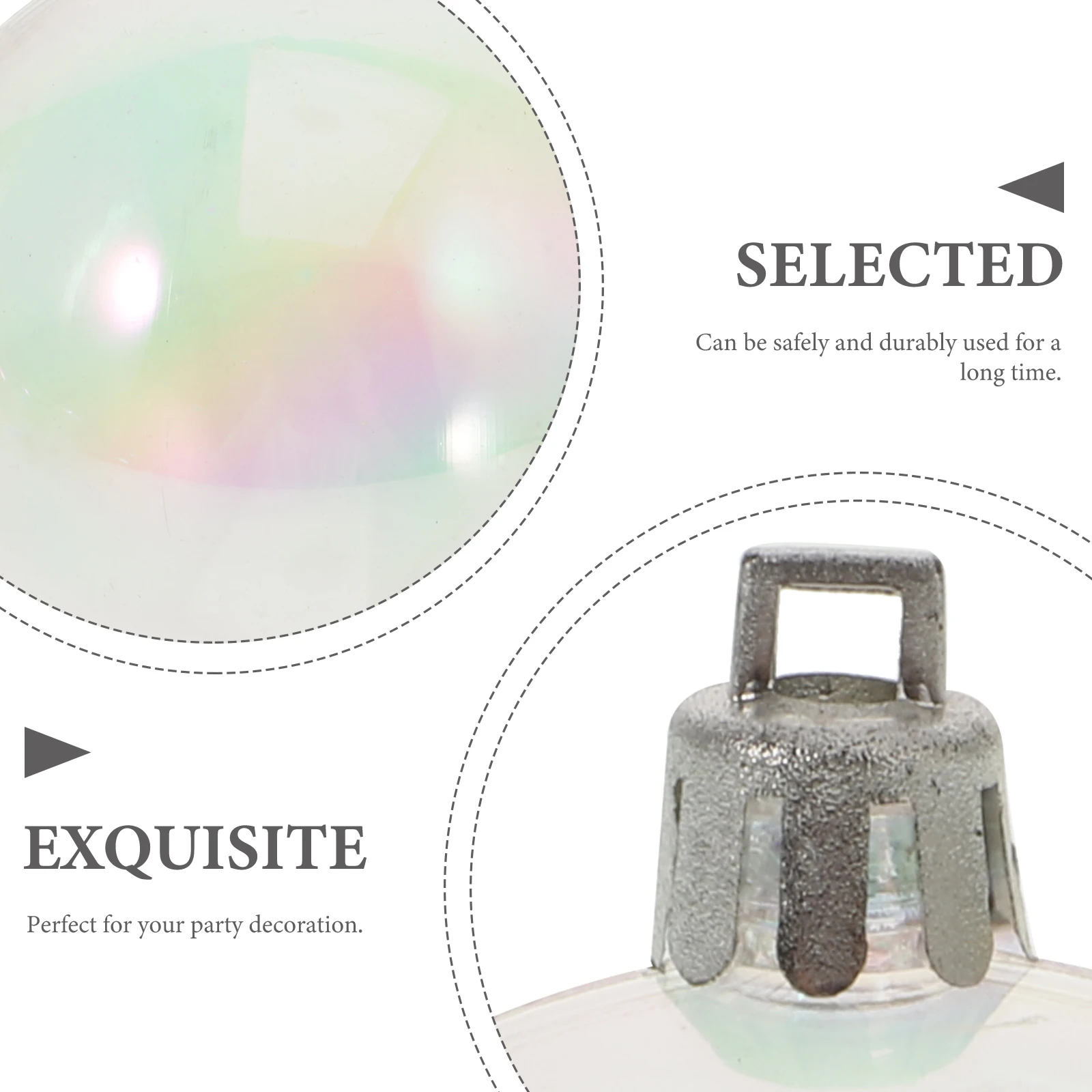 

12 Pcs Pearl Bubble Ball Light Bulbs Clear Pearlescent Baubles Glass Christmas Ornaments Decorations Plastic Decorative