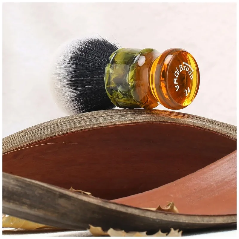 Yaqi 24MM Wet Shave Brushes Sagrada Familia Black/White Tuxedo Synthetic Fibre Resin Handle Professional Men 2026