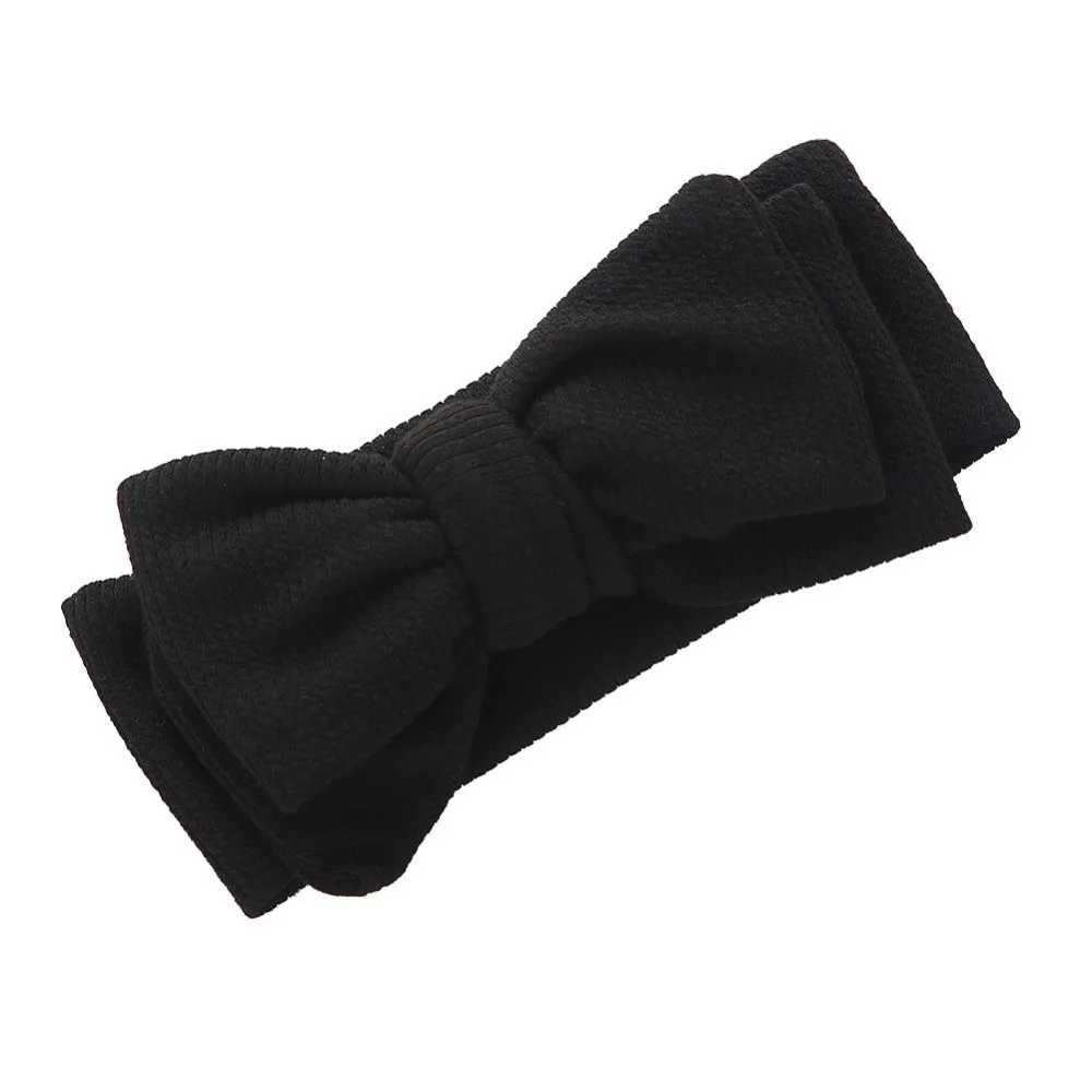 Creative Solid Color Big Bows Headband Thickned Wide Brim Knitted Headwrap Elastic Turban Headwear
