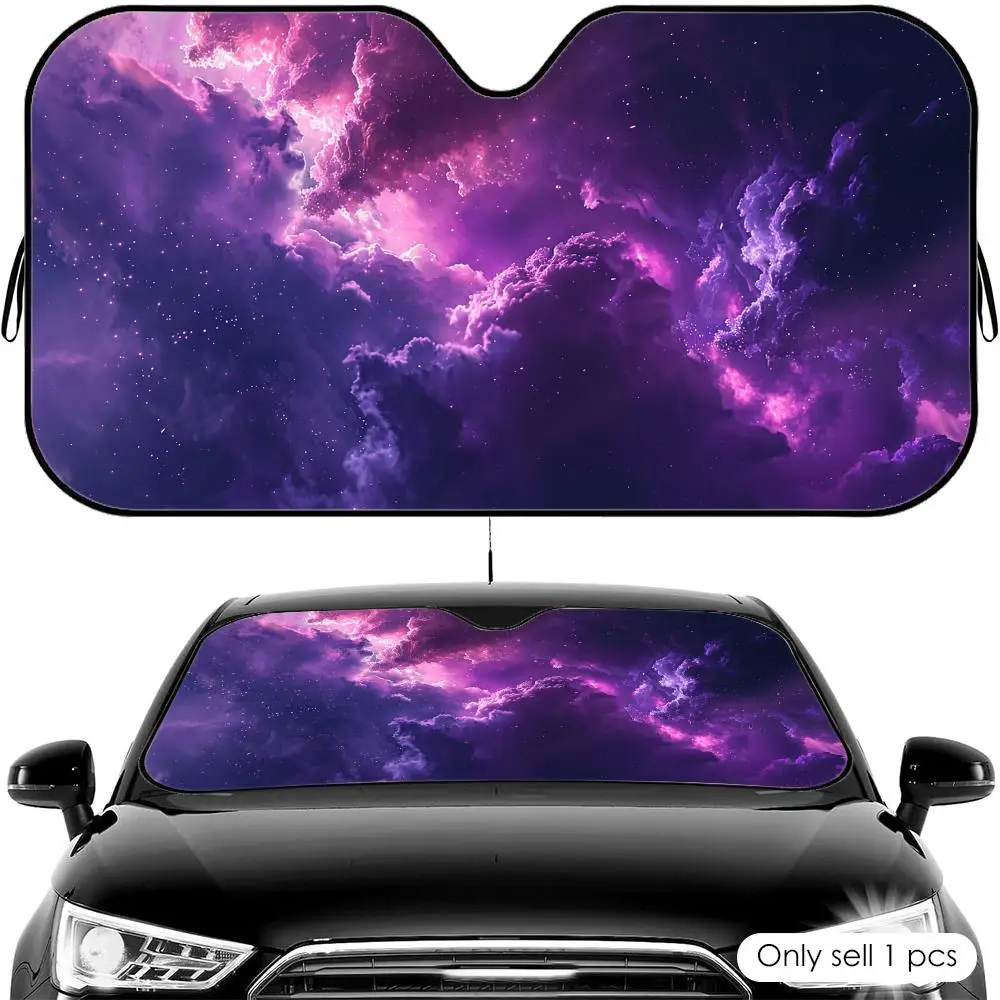 

Солнцезащитный козырек для автомобиля Purple Galaxy, защита от УФ-излучения, теплоизоляция, универсальный чехол-накидка от солнца