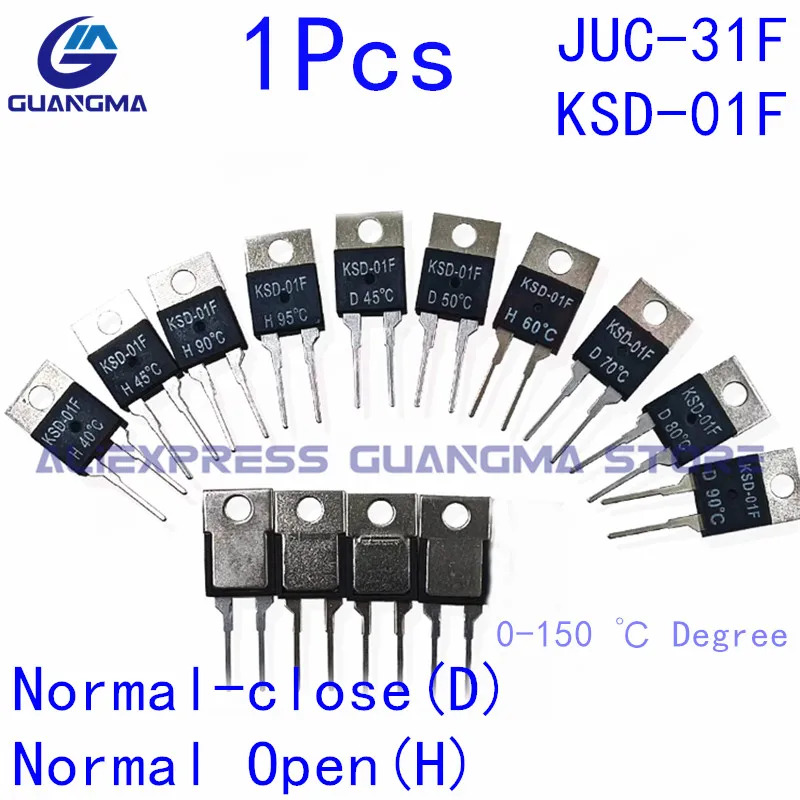 1Pcs KSD-01F JUC-31F 0-150 C ℃ Degree NC Normally Closed NO Normally Open 1.5A Thermal Switch Temperature Sensor Thermostat