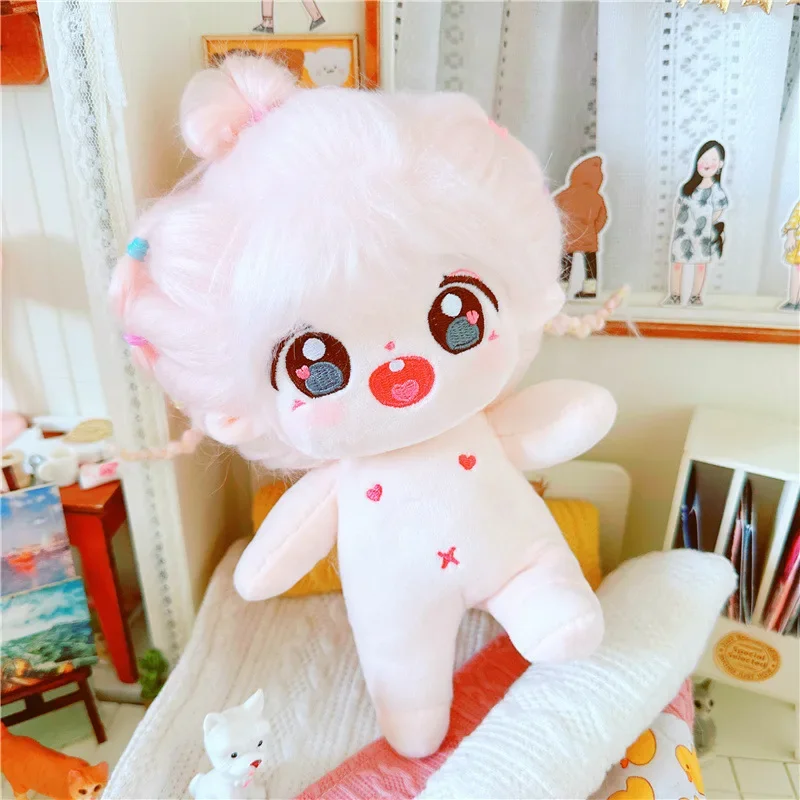 20cm Kawaii Big Eyed Fat Doll Cotton Doll Idol Stuffed Super Star Figure Dolls No Attribute Fat Body Doll Can Change Clothes Gif