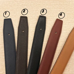 2024 WITHOUT BUCKLE two sides 3.2 cm high quality men women togo belt genuine leather strap trousers first layer free shipping