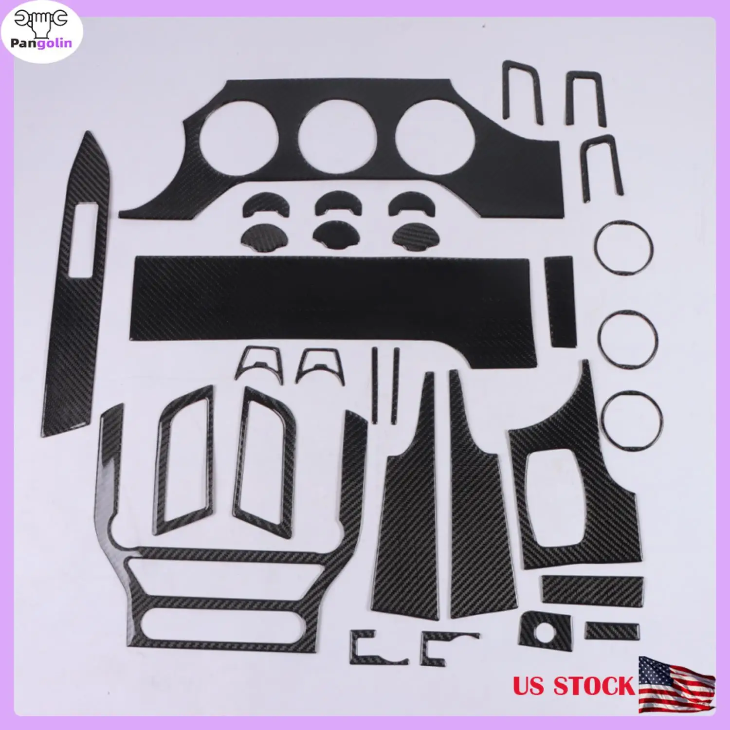 

31pcs Carbon Fiber Interior Dashboard Full Set Cover For Ford Mustang 2015-2019 Car Accessories