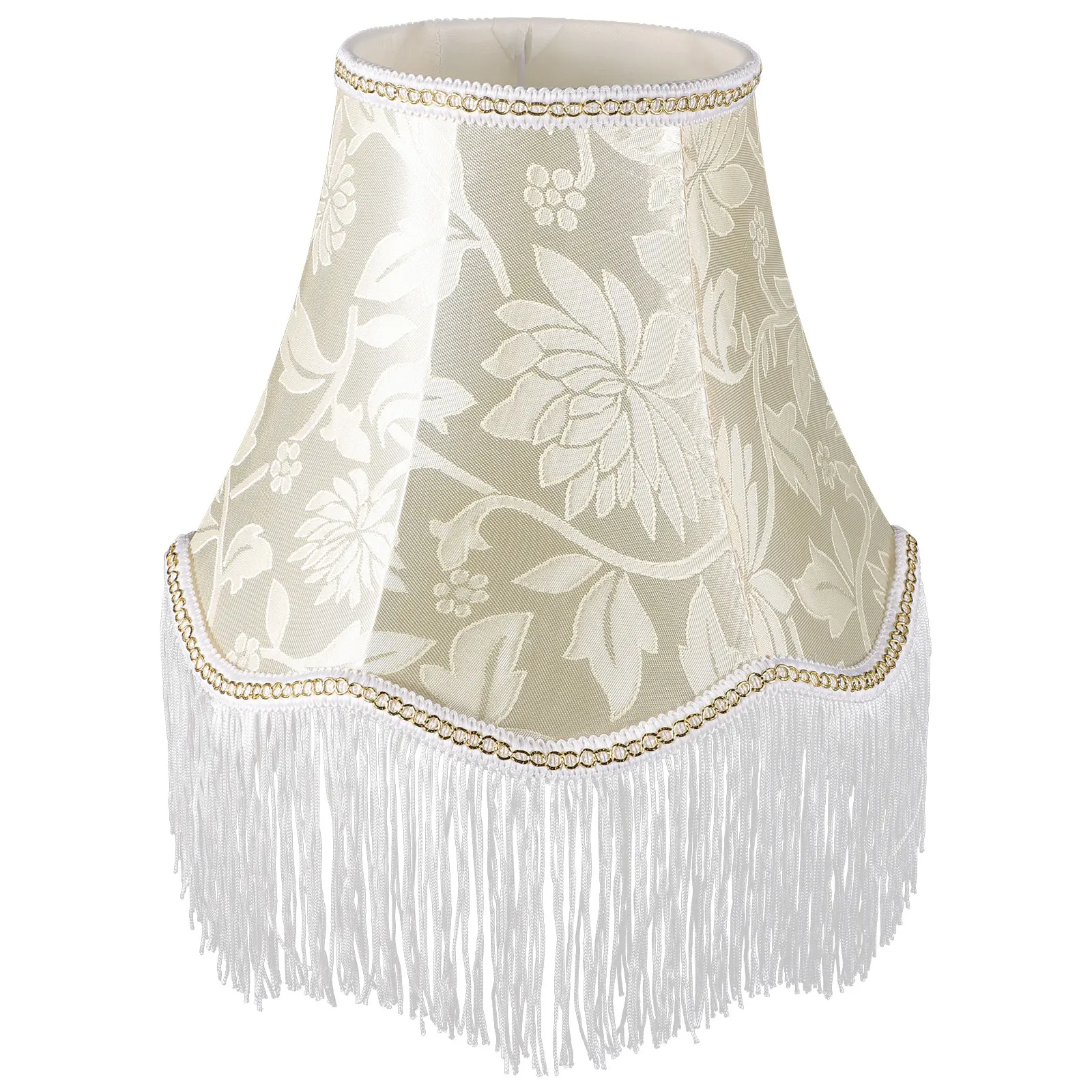 

Fringe Lampshades 13x25x19 Gold Flower Tassel Bedside Table Lamps Shades European Retro Bedroom Living Room Fabric Lampshade
