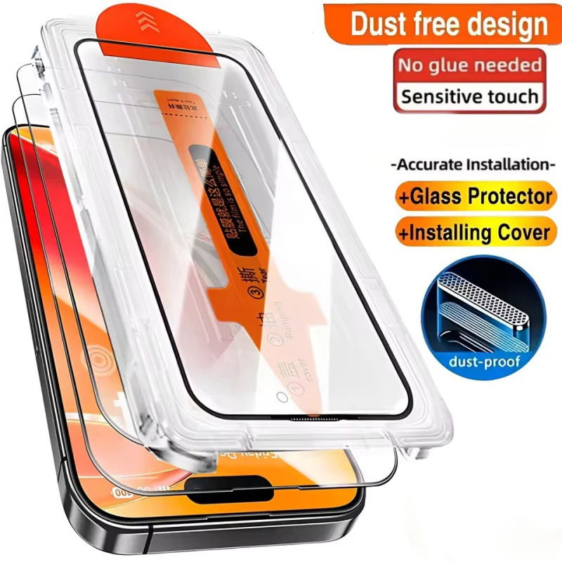 HD Panzerglasfolie für Redmi Note 14 15 11T 12S 13 Pro Plus 5G 4G Staubfreie Installation Displayschutzfolien Auto-Staubentfernungs-Kit