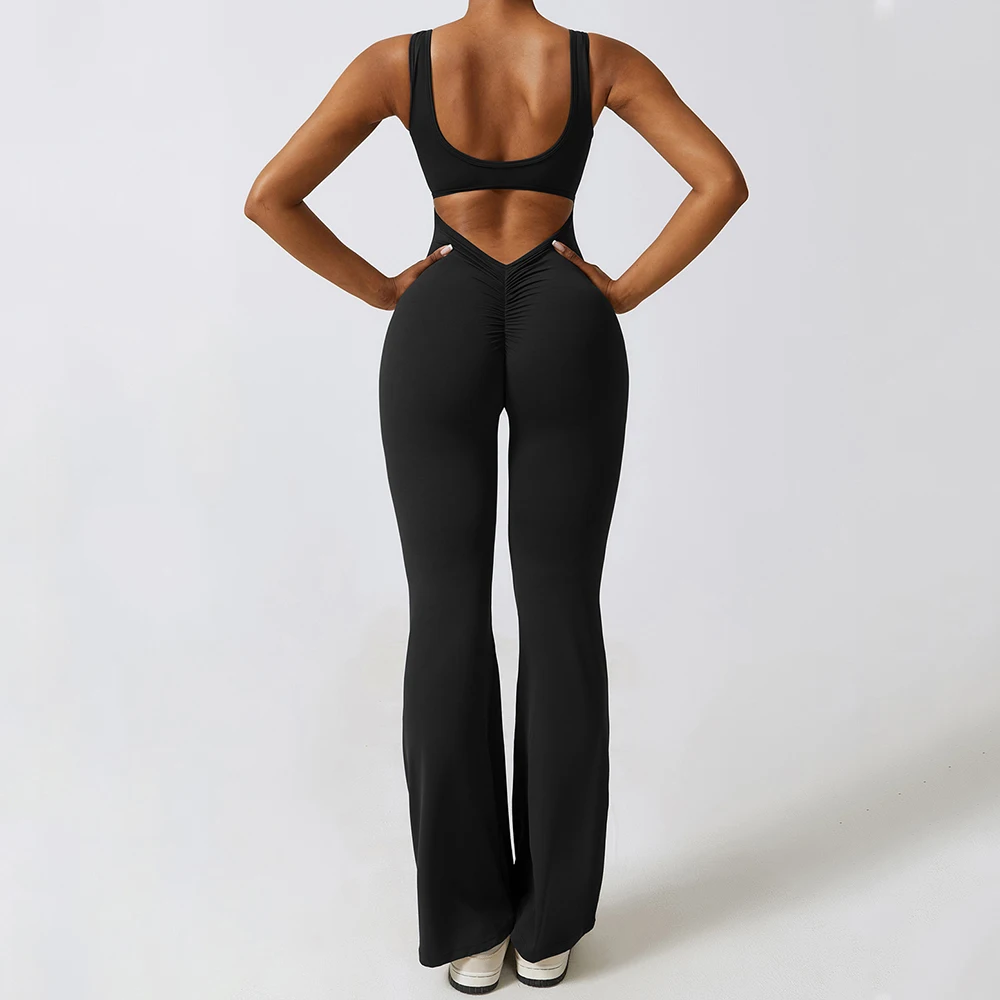 Gym Jumpsuit Women's Fitness Suit Yoga Sets Sports Overalls Woman Tracksuit Yoga Clothing Workout Sportswear Sexy Back V Rompers