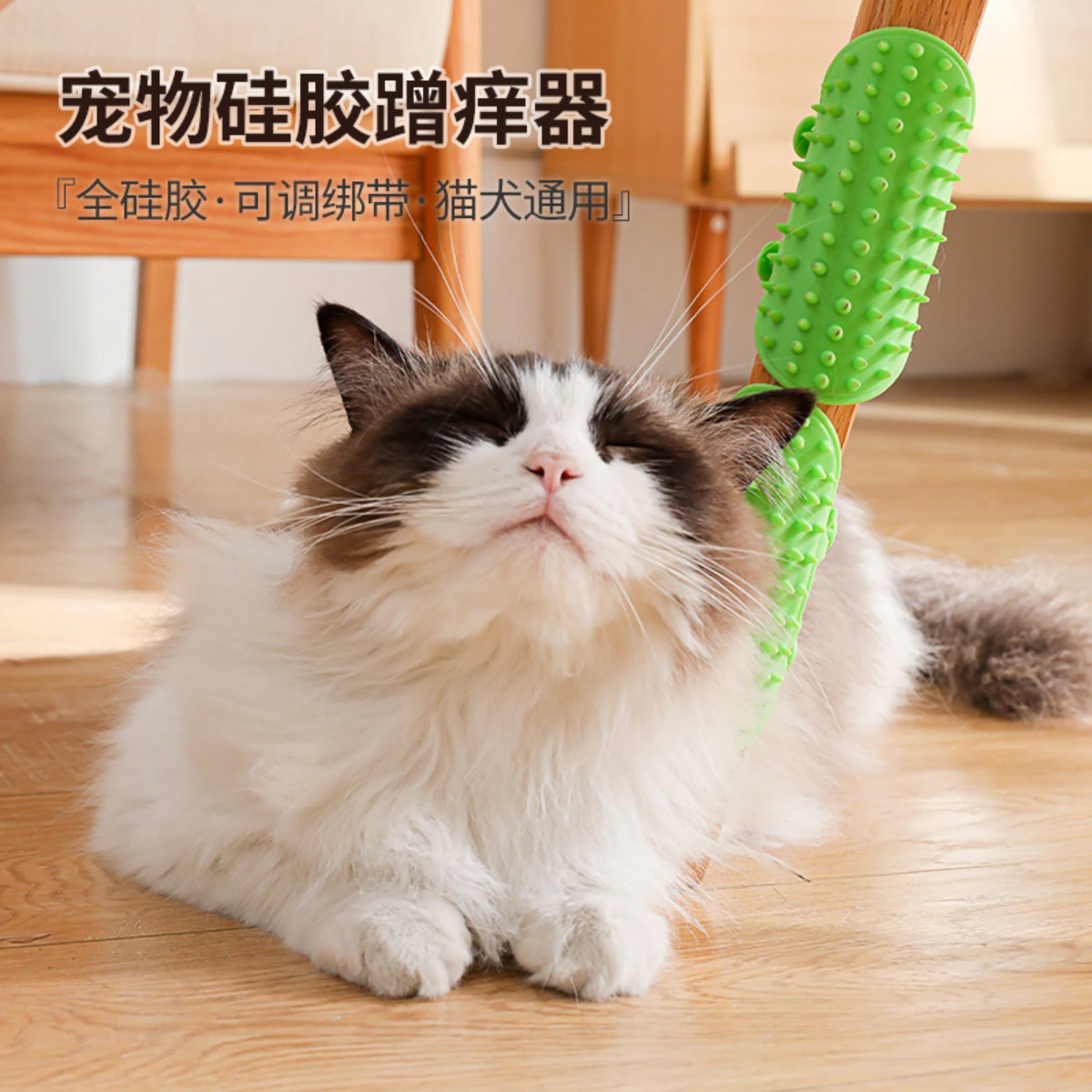 Pet cat grooming device for relieving boredom, wall corner massage, brushing, petting, teasing, and itching