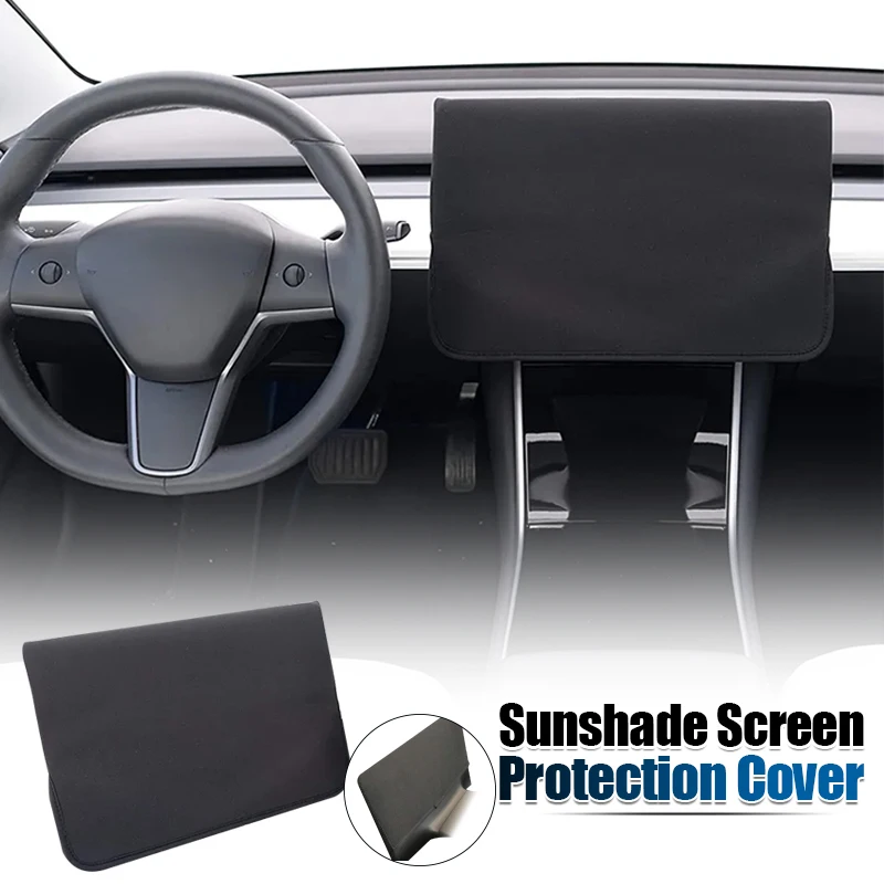 

Suitable For Tesla Model 3 Y Central Control Display Screen Cover 37x25cm Black Waterproof Dustproof Monitor Protective Covers