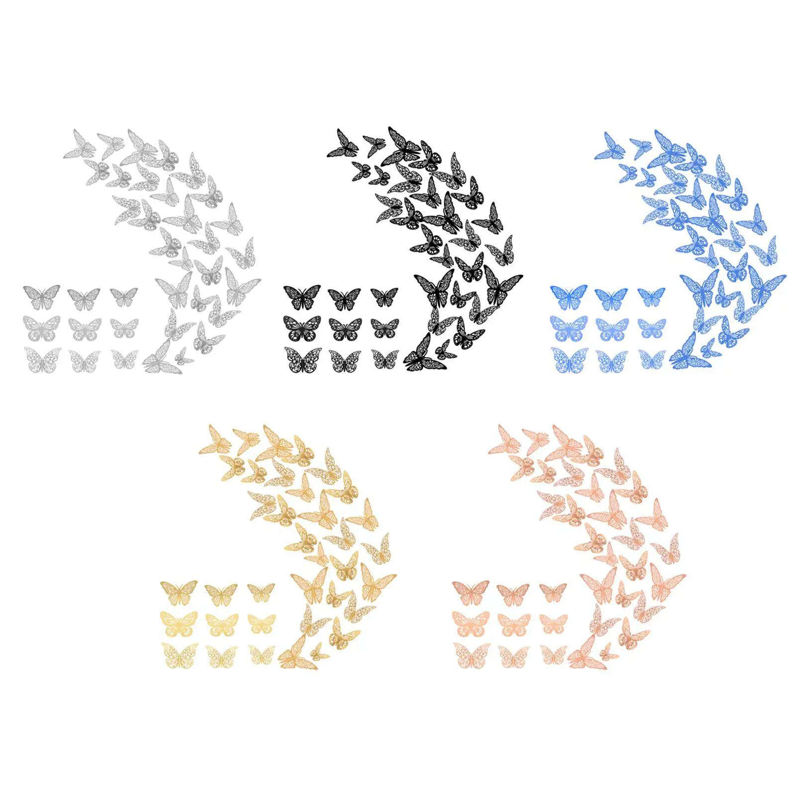 

36Pcs/Set Butterflies wall ers Three-dimensional Hollow Design Removable Mural for Party