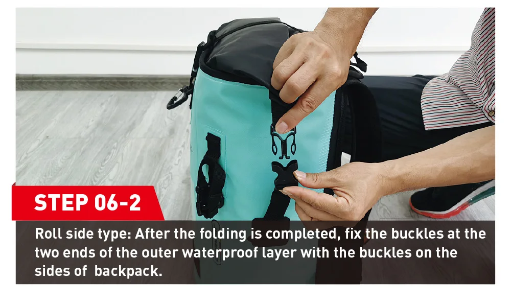 NOOYAH Waterproof Dry Bag IPX8 Roll-Top Closure Waterproof Backpack Fishing Bag Double Layer Rucksack Outdoor Sport Dry Backpack