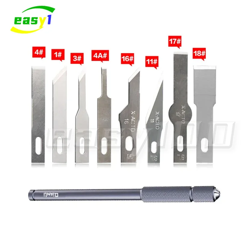 

QIANLI 012 iHilt Non-Slip Metal Scalpel Knife Tools Kit Cutter Engraving Craft knives BSD Blade Phone PCB DIY Repair Hand Tools