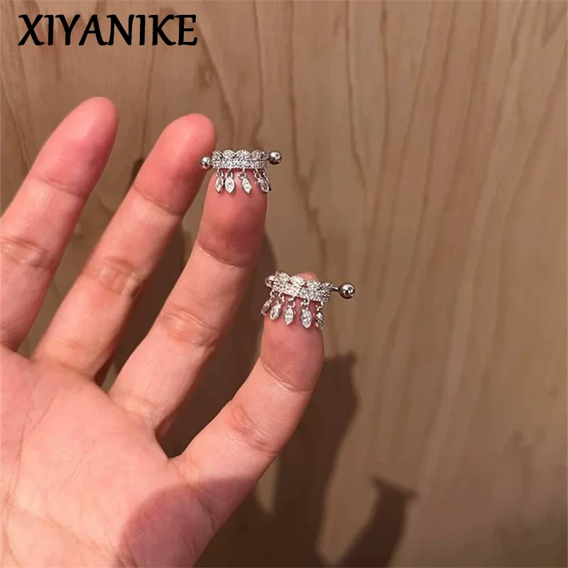 

XIYANIKE Ethnic Tassel Screw Stud Piercing Earrings For Women Fashion New Jewelry Accessories Gift Party Wedding серьги